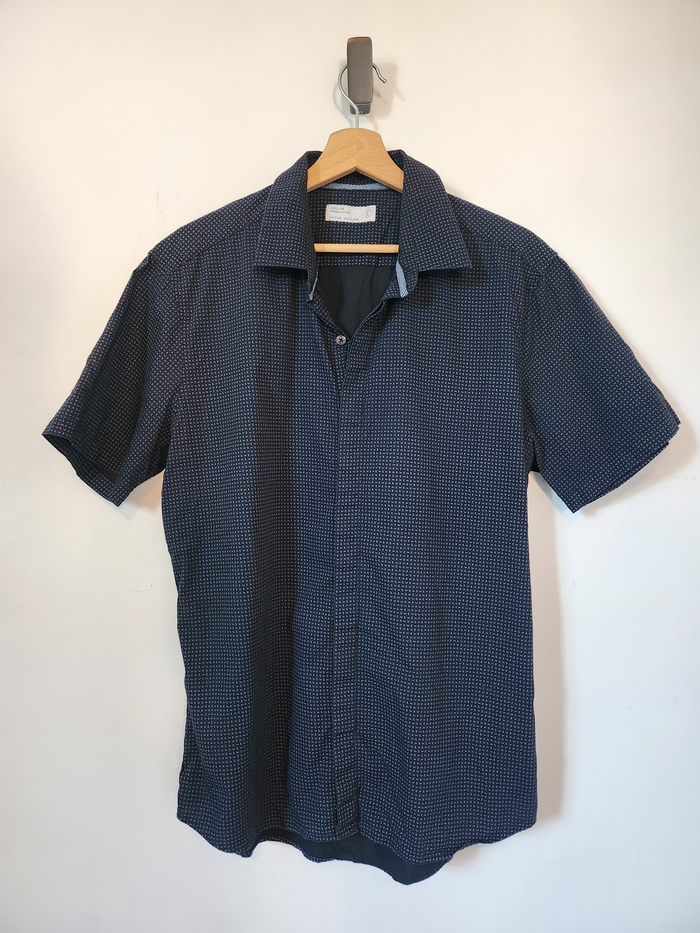 Men's LEVEL 10 Navy Short Sleeve Button-Up Shirt